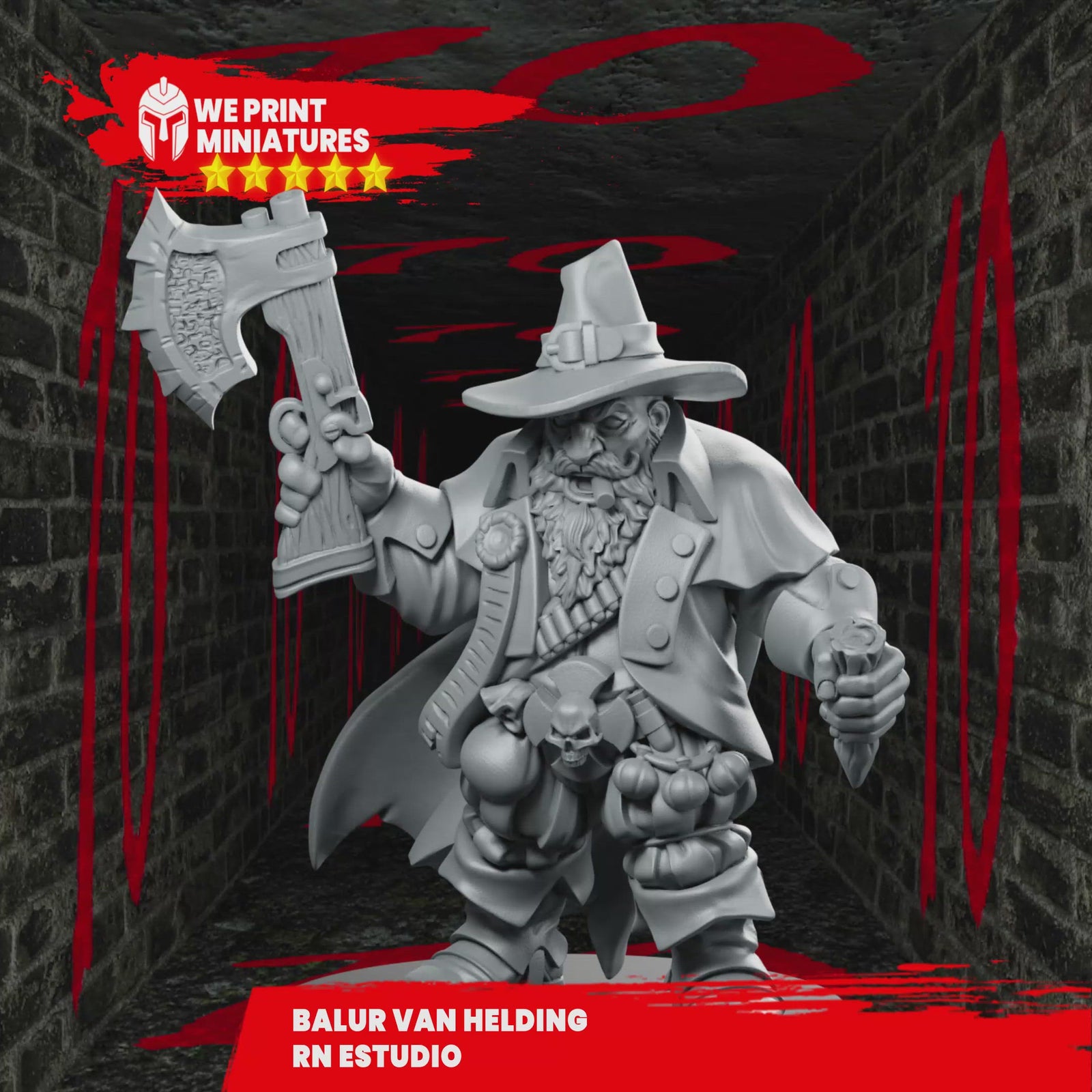 Dwarf Balur van Helding Miniature Vampire Hunter Gunslinger