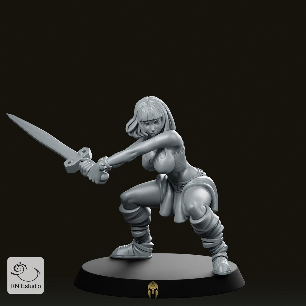 Female Barbarian Fantasy Miniature - We Print Miniatures -RN Estudio