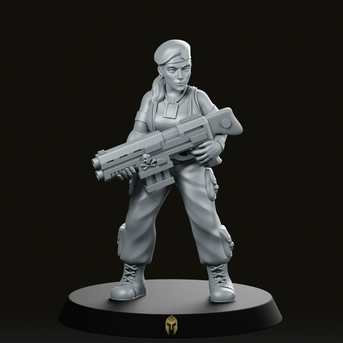 Female Commando with Gun - We Print Miniatures -Onmioji