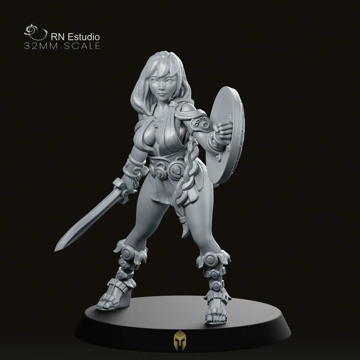 Female Hero Artemisa Warrior Miniature - We Print Miniatures -RN Estudio