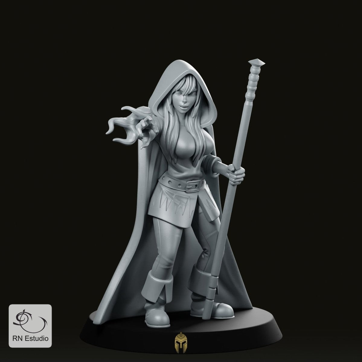 Female Mage Sorceress Miniature - We Print Miniatures -RN Estudio