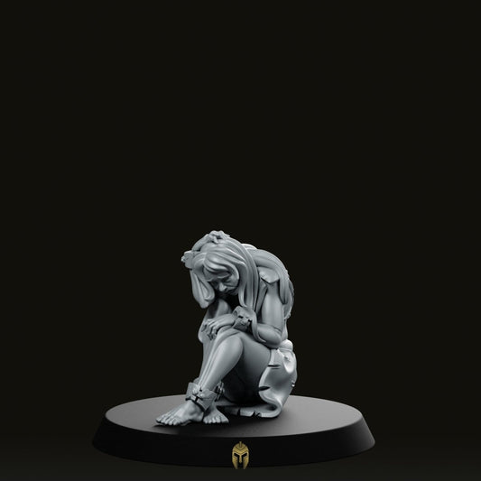 Female Prisoner Fantasy Miniature - We Print Miniatures -CastNPlay