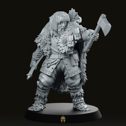 Fur Trapper Axe miniature - We Print Miniatures -Across The Realms