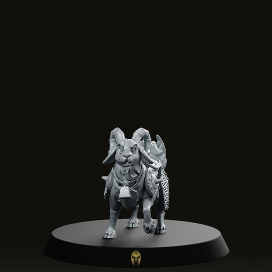 Goat Got Warrior B Pet Companion Miniature - We Print Miniatures -CastNPlay