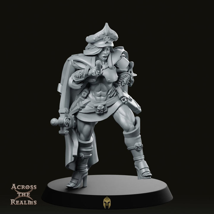 Grand Marshal Pinup Miniature – Armored Commander Hero for Sci‑Fi & Fantasy Tabletop RPGs