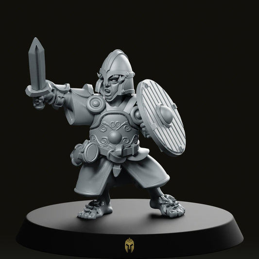 Halfling Captain Armoured Foot Miniature - We Print Miniatures -Across The Realms