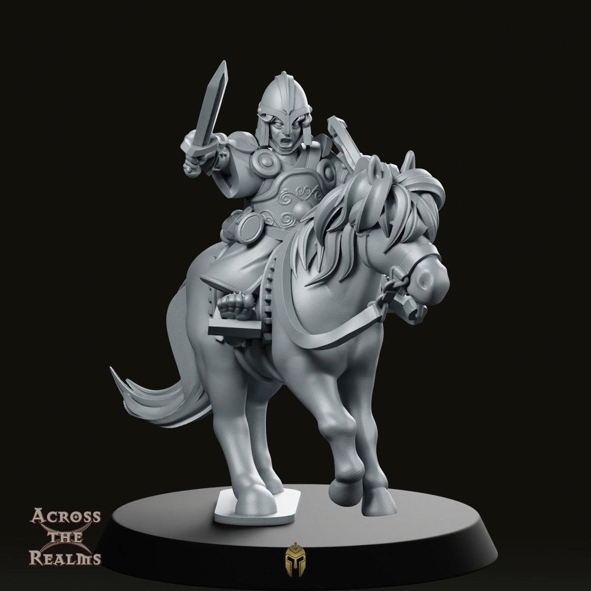 Halfling Captain Armoured Pony Miniature - We Print Miniatures -Across The Realms