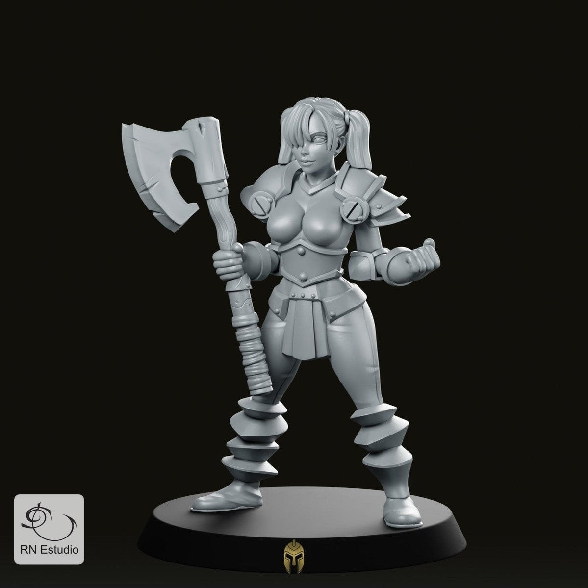 Hero Quest Female Chaos 4 helmet Miniature - We Print Miniatures -RN Estudio