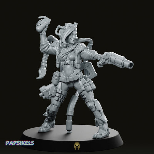 Hexei Ivel Foyl Cyber Terrorist Miniature - We Print Miniatures -Papsikels Miniatures
