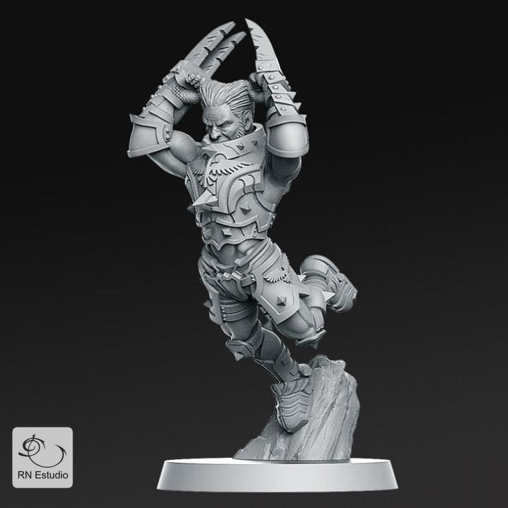 Human Blitzer 3 Miniature Dynamic Armored Leaping Brutal