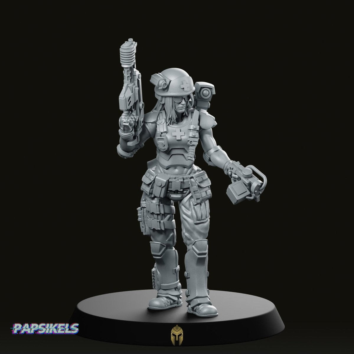 Human Colonial Marine Medic Morgan Dallas Miniature - We Print Miniatures -Papsikels Miniatures