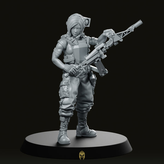 Human Colonial Marine Pvt Ayza Wong Miniature - We Print Miniatures -Papsikels Miniatures