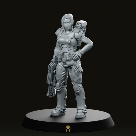 Human Colonial Marine Pvt Claire Grayfield Miniature - We Print Miniatures -Papsikels Miniatures