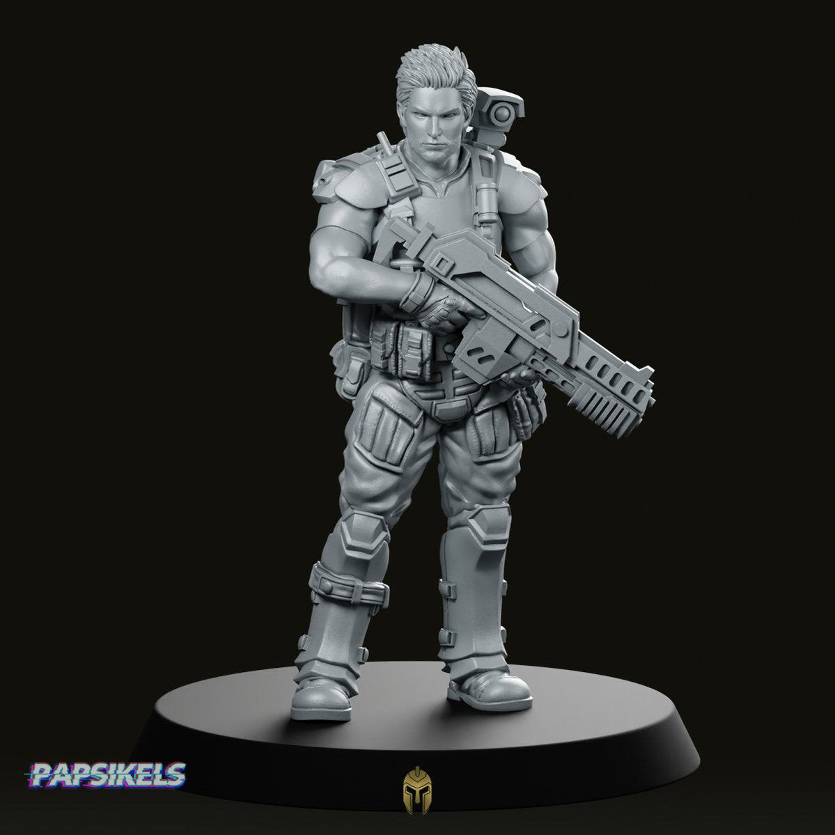 Human Colonial Marine Pvt Leon Hennesy Miniature - We Print Miniatures -Papsikels Miniatures