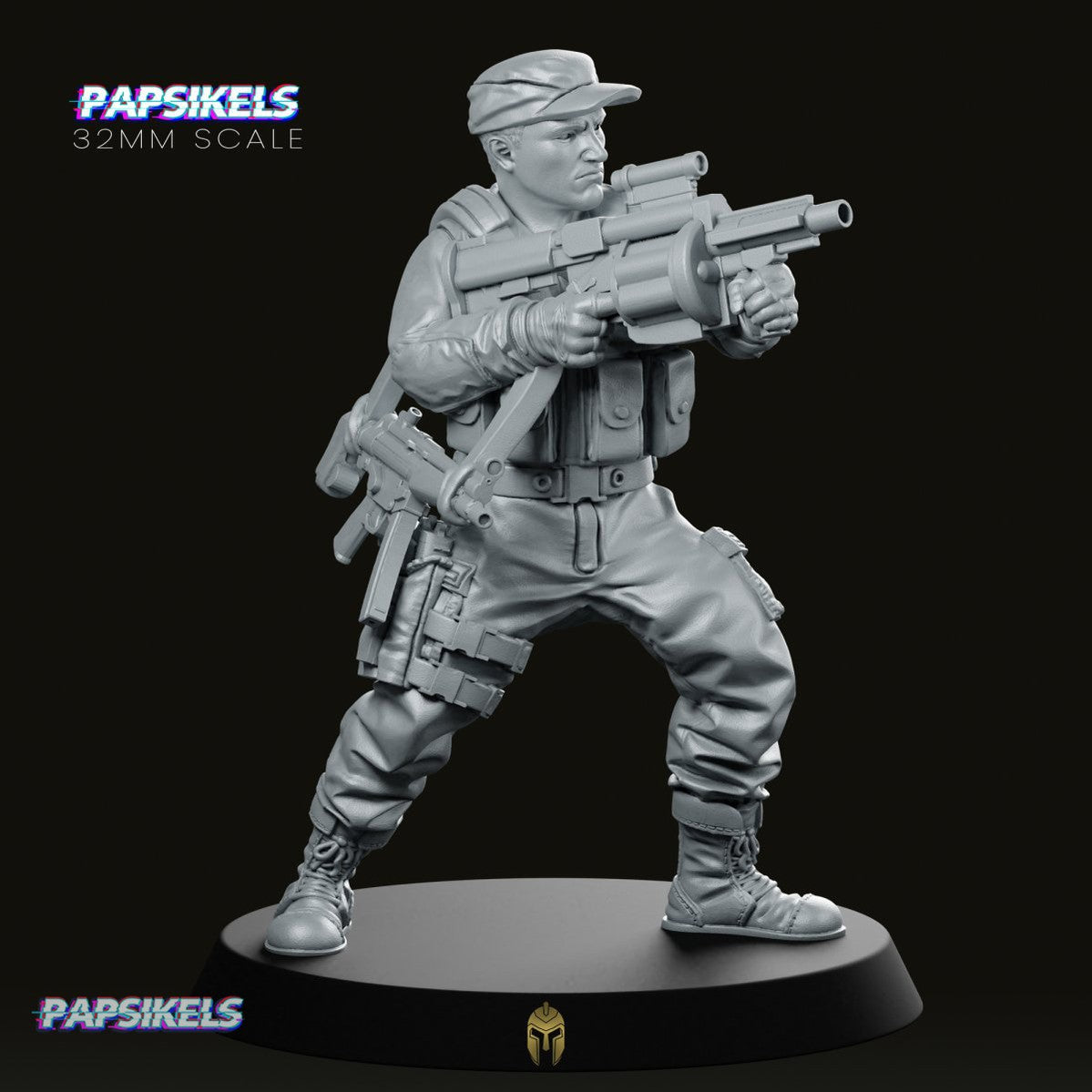 Jefry Tann Grenade Launcher Miniature - We Print Miniatures -Papsikels Miniatures