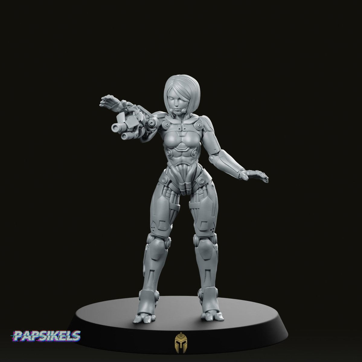 Jynza Female Cyberbabe Miniature - We Print Miniatures -Papsikels Miniatures