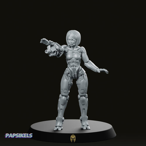 Jynza Female Cyberbabe Miniature - We Print Miniatures -Papsikels Miniatures