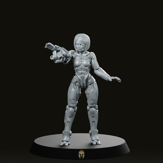 Jynza Female Cyberbabe Miniature - We Print Miniatures -Papsikels Miniatures