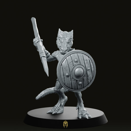 Kobold Spear & Shield Miniature - We Print Miniatures -DungeonDog