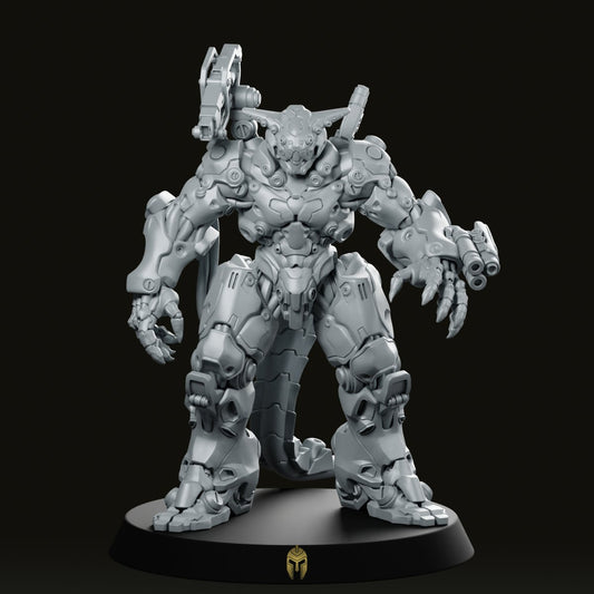 Lord Asharnel Cyborg Demon Boss Miniature - We Print Miniatures -Papsikels Miniatures