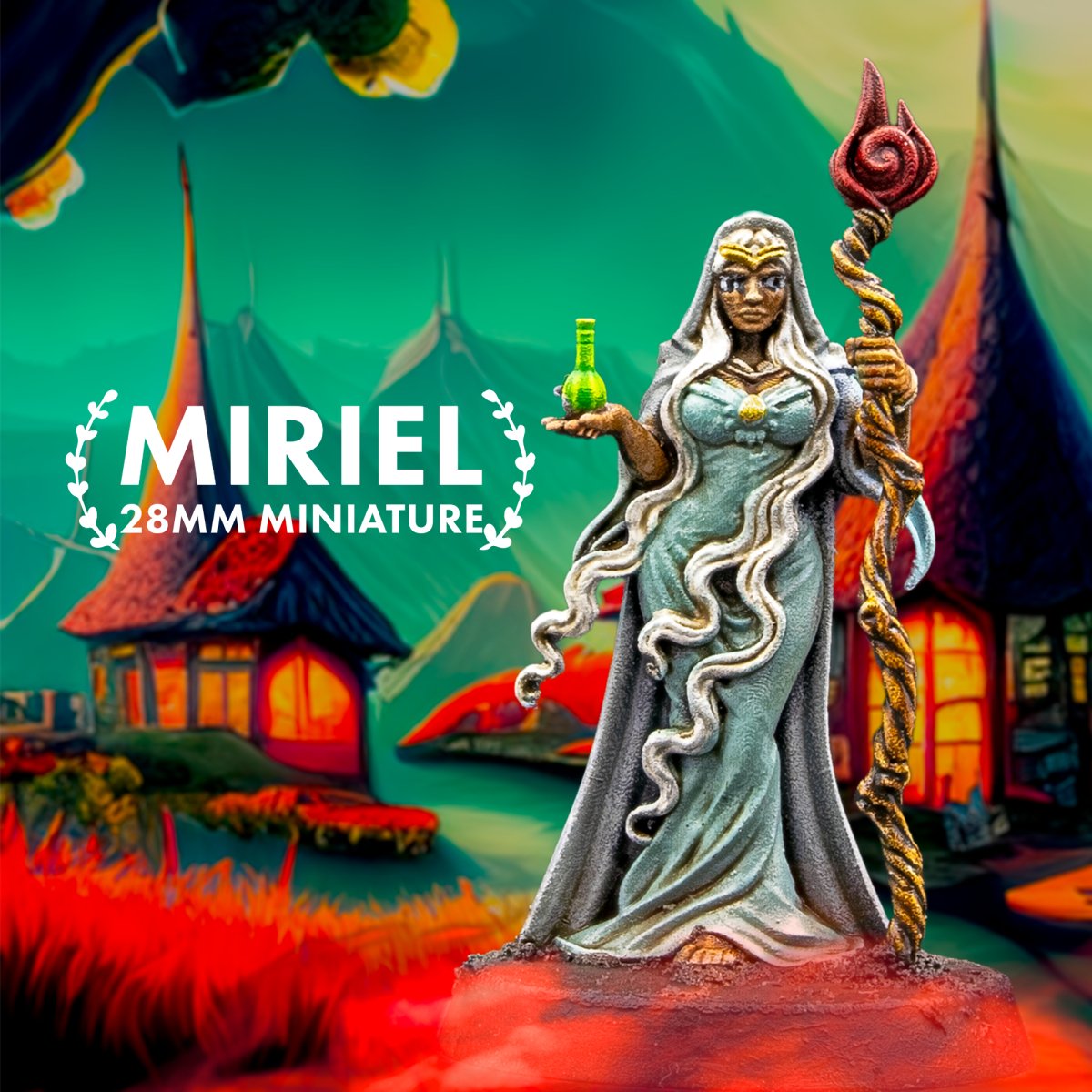 Mage Miriel Sorceress Miniature - We Print Miniatures -RN Estudio