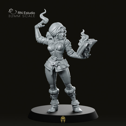 Mage Silveria Sorceress Miniature - We Print Miniatures -RN Estudio