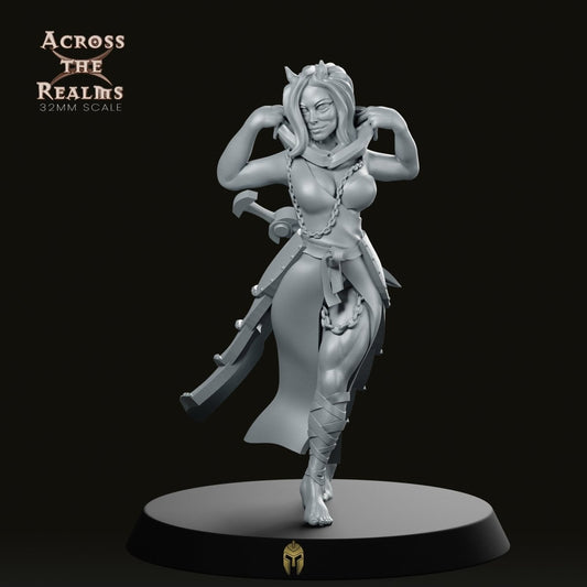 Mage Tiefling Sorcerer Miniature - We Print Miniatures -Across The Realms