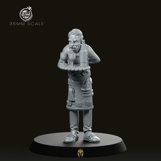 Male Butler Fantasy Miniature - We Print Miniatures -CastNPlay
