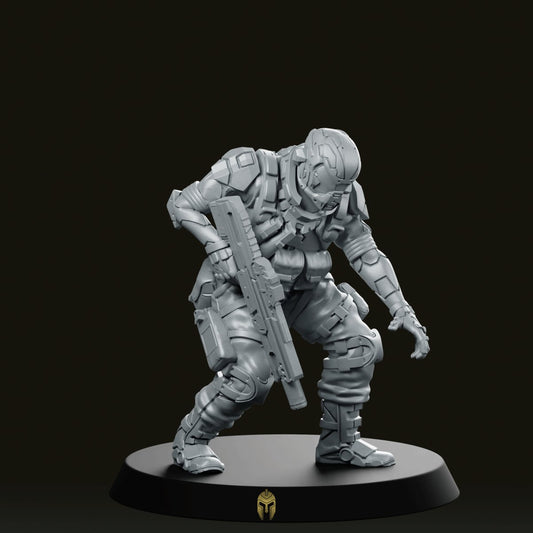 Malony Cyberpunk Soldier Miniature - We Print Miniatures -Unit9