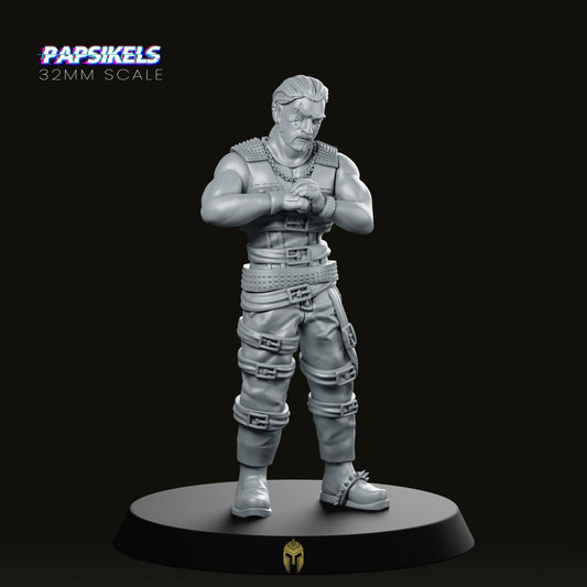 Menard of Brivia CyberPunk Ganger Miniature - We Print Miniatures -Papsikels Miniatures