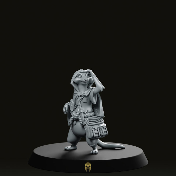 Merk Explorer A Mircat, figurine d'éclaireur perdu avec sa carte