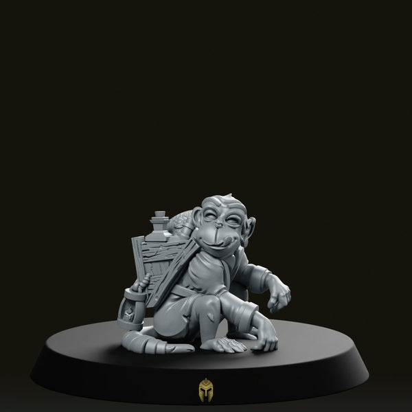 Monkey Moonk Merchant A Pet Miniature - We Print Miniatures -CastNPlay