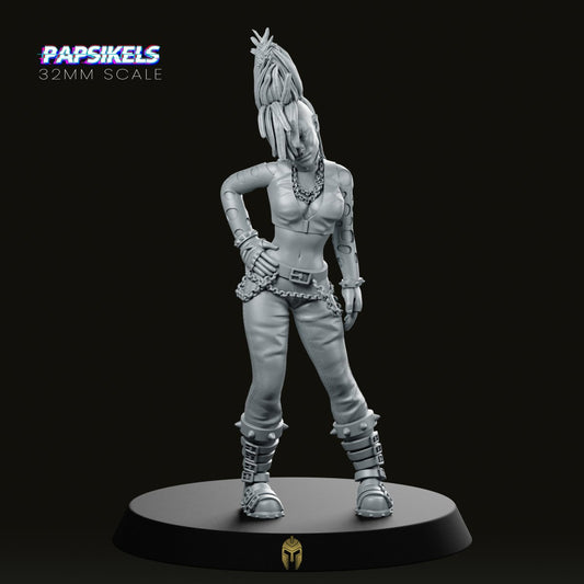 Nadine Ilustre CyberPunk Miniature - We Print Miniatures -Papsikels Miniatures