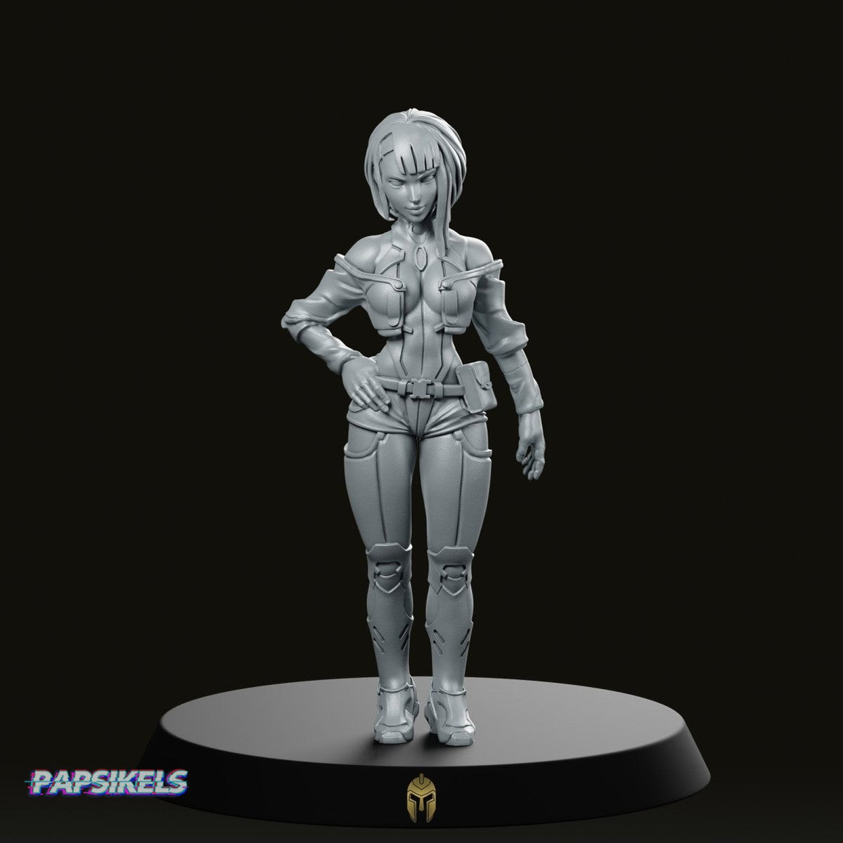 Nancy Netstrider Cyberpunk Miniature - We Print Miniatures -Papsikels Miniatures