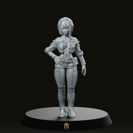 Nancy Netstrider Cyberpunk Miniature - We Print Miniatures -Papsikels Miniatures