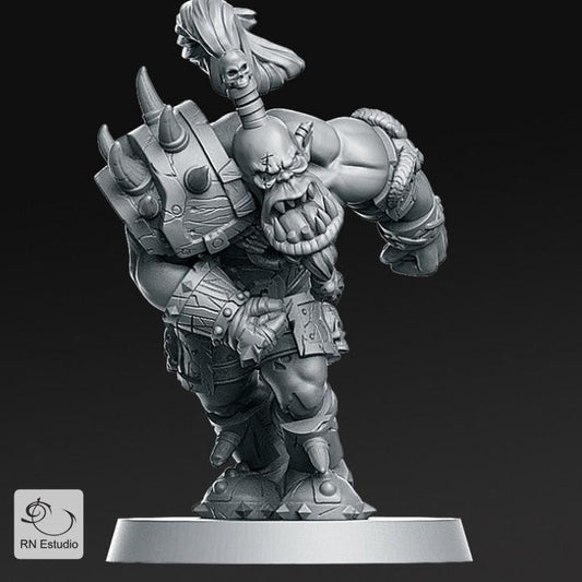 Orc Lineman 2 Miniature - We Print Miniatures -RN Estudio