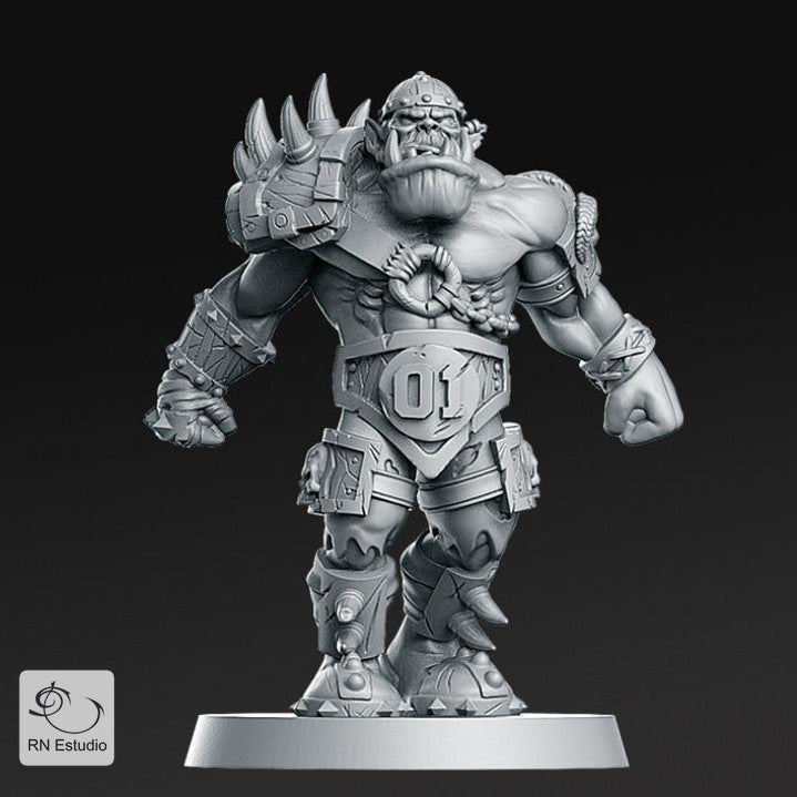Orc Lineman 8 Miniature Spiked Armor Bruiser