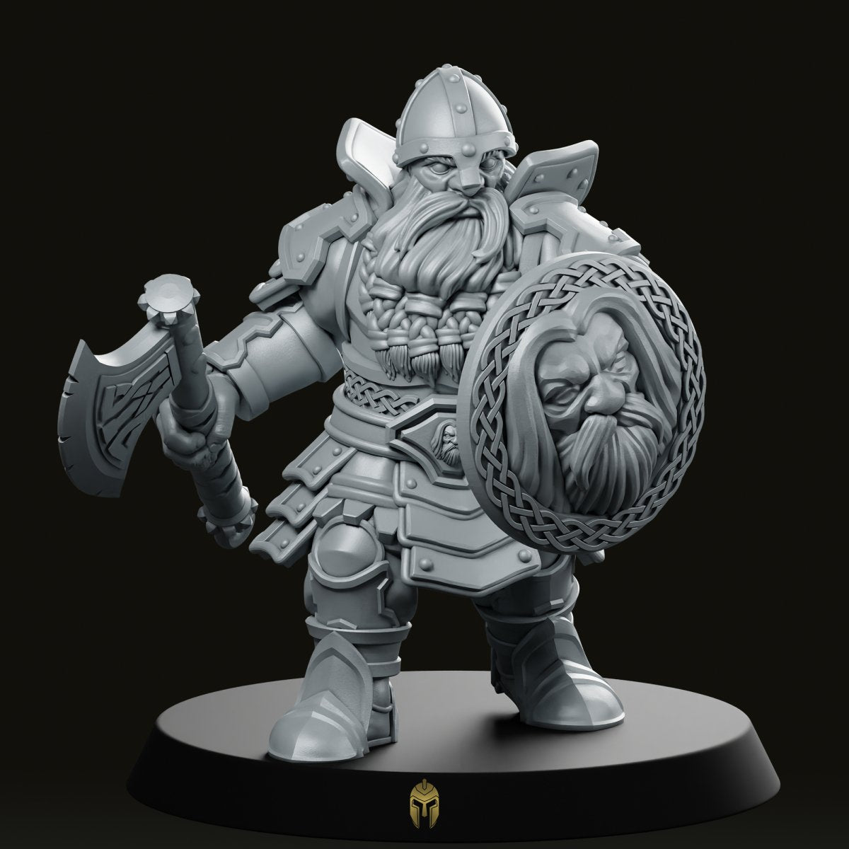 PaintJam 03 - Dwarf Warrior With Axe and Shield - We Print Miniatures -DungeonDog