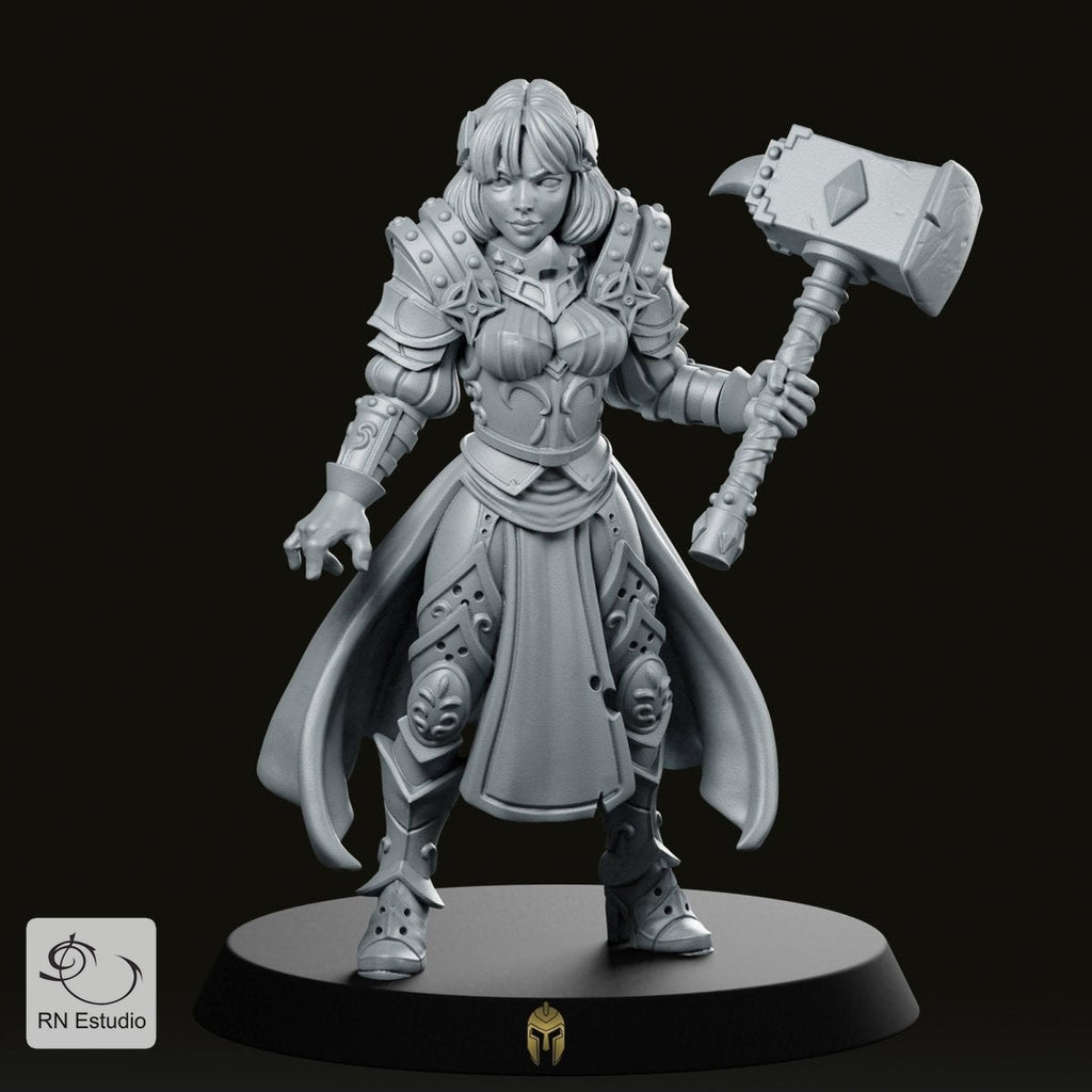 Paladin Maryka Fantasy Miniature - We Print Miniatures -RN Estudio