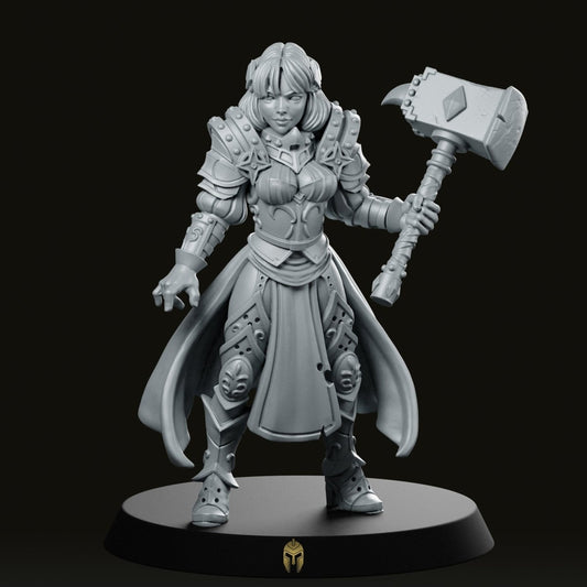 Paladin Maryka Fantasy Miniature - We Print Miniatures -RN Estudio