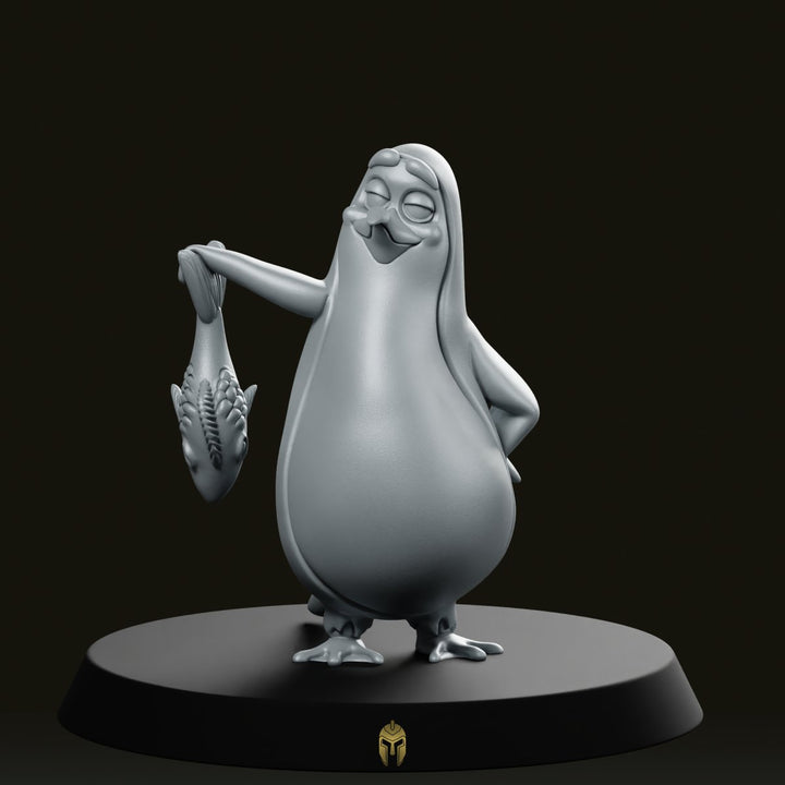 Pengu Bare B Figurine Pingouin de Compagnie Prise de Poisson