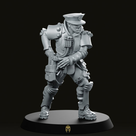 Police Officer Cyberpunk Miniature - We Print Miniatures -Across The Realms