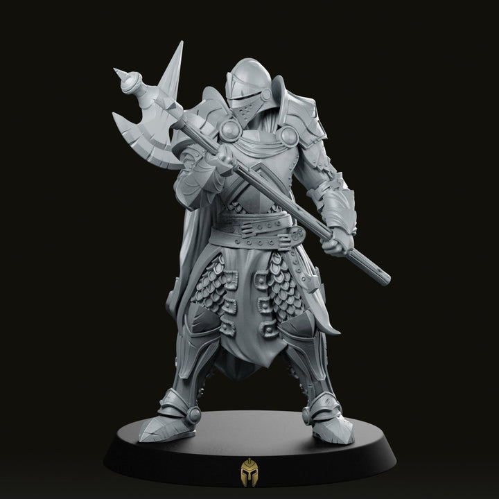 Prison Guard 3 Fantasy Miniature Armored Halberd Enforcer