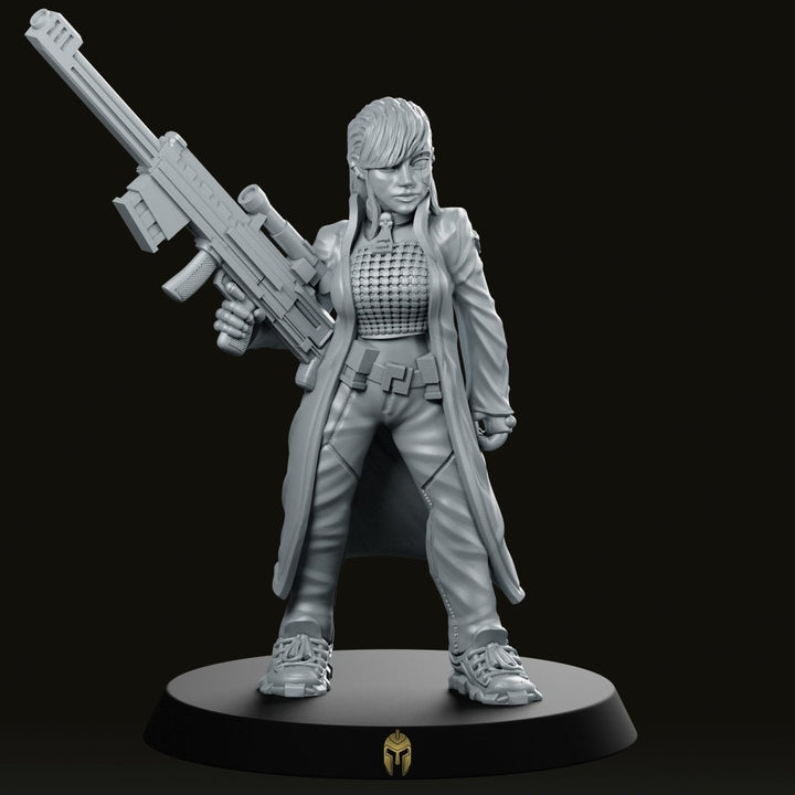 Prophecy Sniper Miniature Cyberpunk Female Sharpshooter Rifle