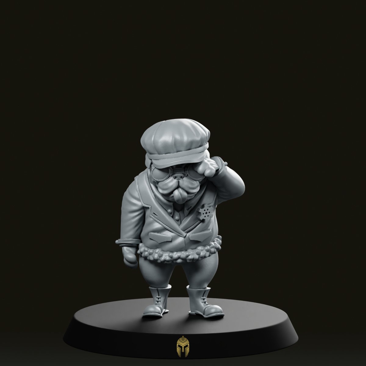 Pug Adventurer Miniature - We Print Miniatures -Cross Lances