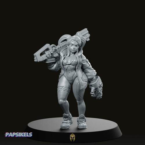 Rebekie Wears Dee Jacket Scifi Miniature - We Print Miniatures -Papsikels Miniatures