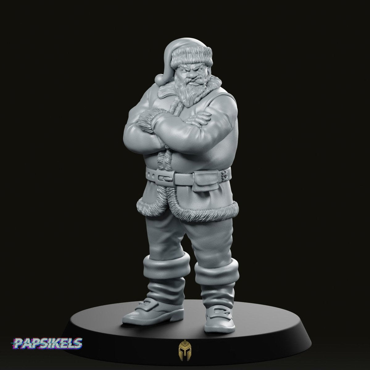 Santa with a Stogie Cyberpunk Miniature - We Print Miniatures -Papsikels Miniatures