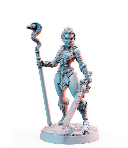 Sheela with Snakewand Miniature - We Print Miniatures -RN Estudio