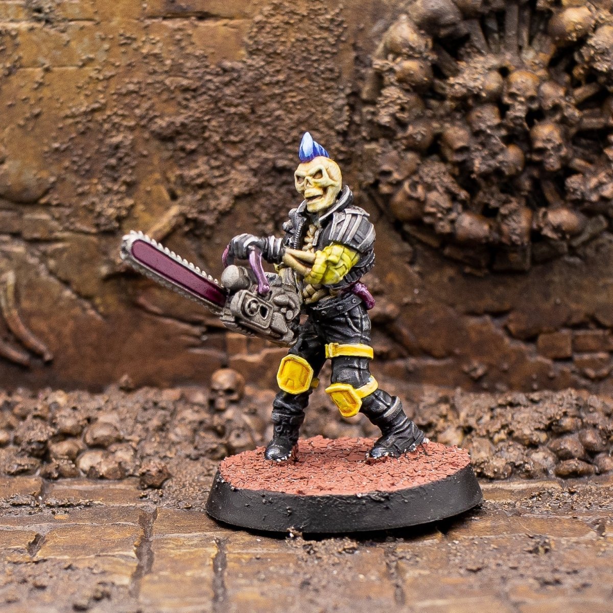 Skelepunk Gilberto Chainsaw Miniature - We Print Miniatures -Papsikels Miniatures