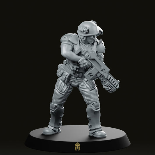 Solider James Moregan scifi Miniature - We Print Miniatures -Papsikels Miniatures